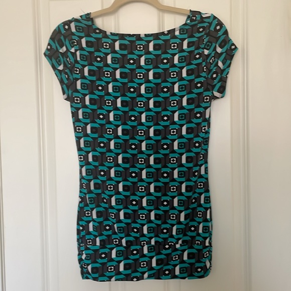 Six Degrees of Separation Cap Sleeve Turquoise Top - Size Small - Picture 3 of 5